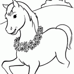 סוס מקושט בשרשרת פרחים