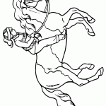 דף צביעה ילדה רוכבת על סוס