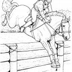 דף צביעה סוס במירוץ מכשולים