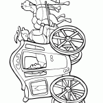 דף צביעה כרכרת סוסים