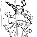 דף צביעה מירוץ סוסים