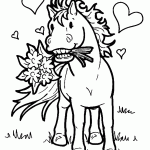 דף צביעה סוס מאוהב