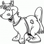 דף צביעה סוס מצחיק