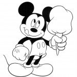דף צביעה מיקי מאוס עם שלגון גדול