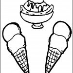 דף צביעה שלושה גביעי גלידה