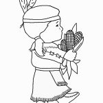 ילדה אינדיאנית אוחזת בקלחי תירס