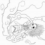 דף צביעה ילדה אינדיאנית