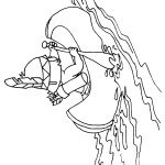 דף צביעה ילד אינדיאני שט בקנו