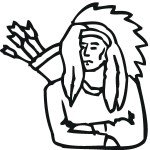 דף צביעה אינדיאני עם נושא קשתות