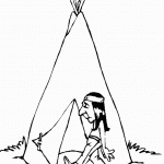 דף צביעה אוהל אינדיאני