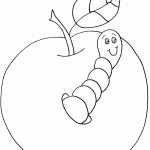 דף צביעה תולעת בתפוח