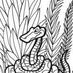 דף צביעה נחש מסתתר בג'ונגל 1