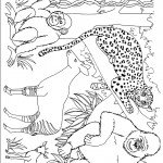 דף צביעה קופים, נמר ואיילות בג'ונגל