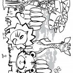 דף צביעה בעלי חיים שונים בג'ונגל