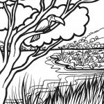 תוכי צופה על נהר בג'ונגל