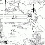 דף צביעה אריות ים בספארי