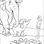 דף צביעה מוגלי והפילים מיניפרד והאטי