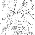 דף צביעה מוגלי וחבריו נמלטים משירחן