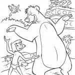 דף צביעה מוגלי ובאלו הדוב רוקדים