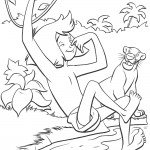 דף צביעה מוגלי ובגירה על שפת האגם