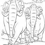 דף צביעה מוגלי ופילי הג'ונגל