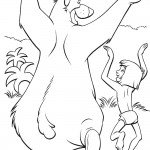 דף צביעה מוגלי ובאלו רוקדים בשמחה