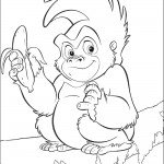 דף צביעה המלך לואי אוכל בננה