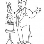 דף צביעה קוסם שולף שפן מכובע