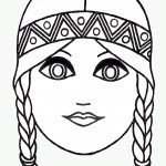דף צביעה מסכת אינדיאנית 1
