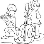 דף צביעה ניגון בקונטרבס וחלילית