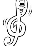 דף צביעה מפתח סול חייכני