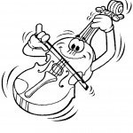 דף צביעה כינור מנגן את עצמו