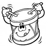 דף צביעה תוף מקיש על עצמו