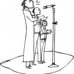 דף צביעה שלושה זמרים