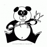 דף צביעה דוב פנדה 3