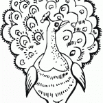 דף צביעה טווס 3