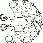 דף צביעה טווס 9