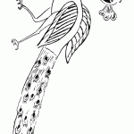 דף צביעה טווס 7