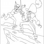 דף צביעה דו קרב בין קפטן הוק לפיטר פן