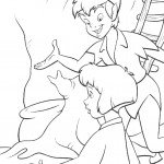 דף צביעה וונדי ופיטר פן יוצאים לדרך