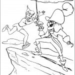 דף צביעה פיטר פן וקפטן הוק נלחמים
