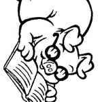 דף צביעה חזיר מלומד קורא ספר