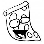 דף צביעה משולש פיצה חייכני