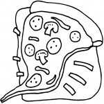 דף צביעה משולש פיצה בתוספת פטריות