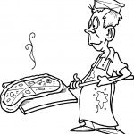 דף צביעה זהירות הפיצה מחליקה