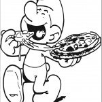 דף צביעה דרדס אוכל פיצה