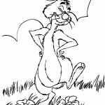 דף צביעה ארנב רוקד