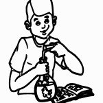 דף צביעה ילד שופך נוזל למבחנה 2