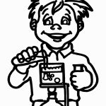 דף צביעה ילד שופך נוזל למבחנה 1