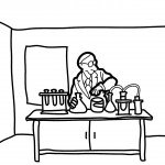 דף צביעה חוקר מדעי במעבדה